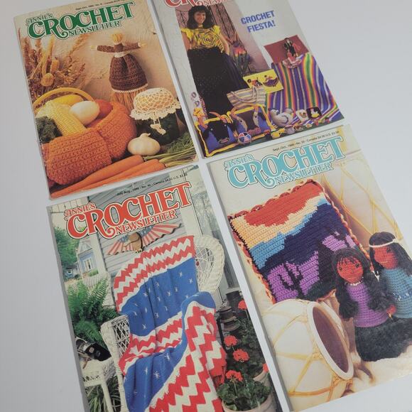4 Vintage Annie's Crochet Newsletter Booklets Cultural American Patterns - Picture 2 of 3
